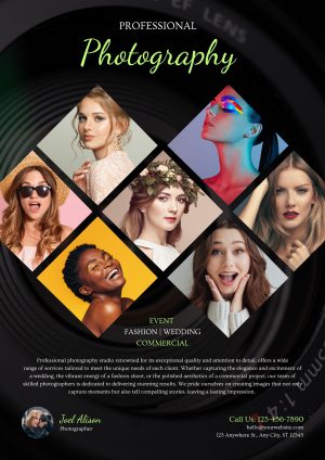 Black and Green Modern Photography Flyer