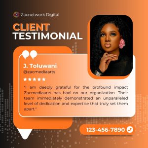 Orange Modern Client Testimonial Instagram Template